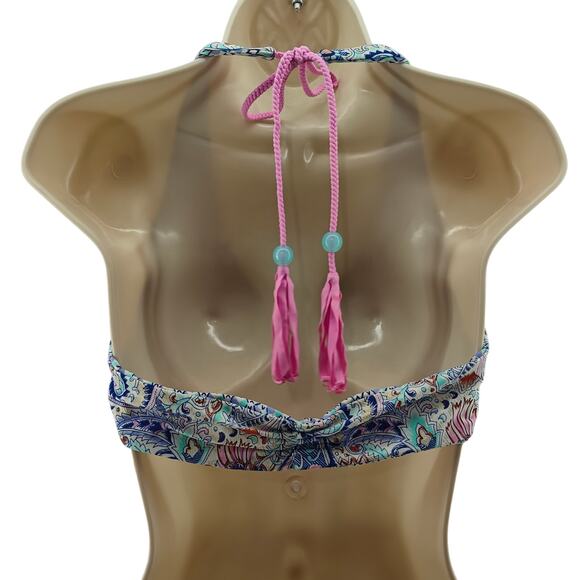 Victoria’s Secret Reversible Bikini Swim Top Multicolor Pink Fringe Large - Picture 6 of 6